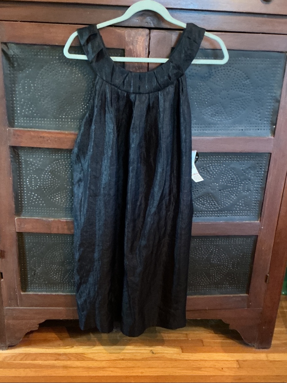 Nine West Black Sleeveless Dress with Gathered Neckline - NWT